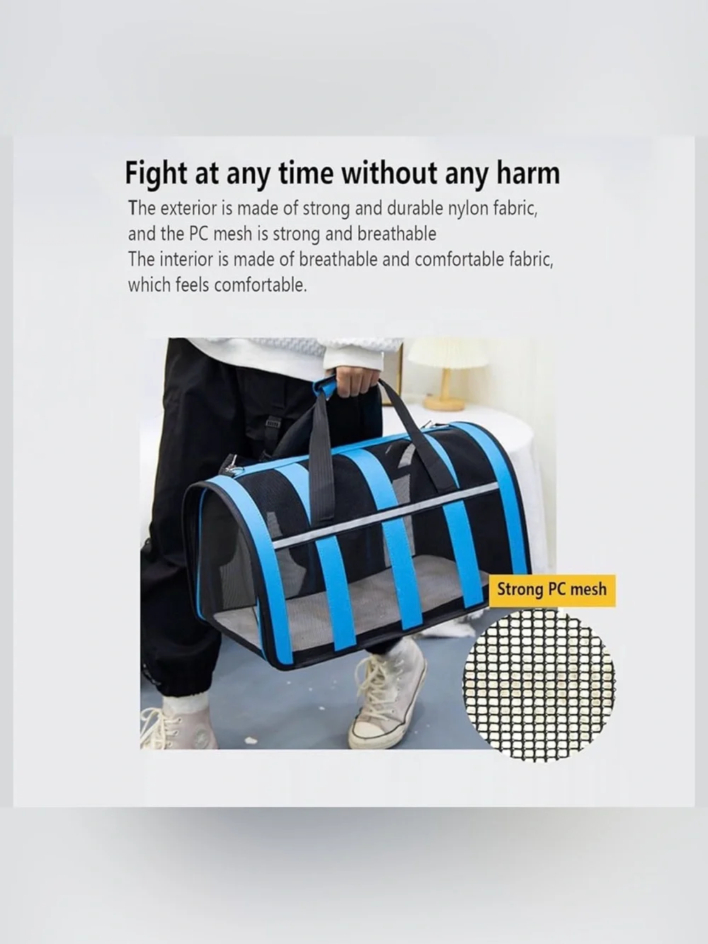Summer Cat Carrier Bag Soft-Sided Travel Ready Ventilated Mesh Secure Lock
